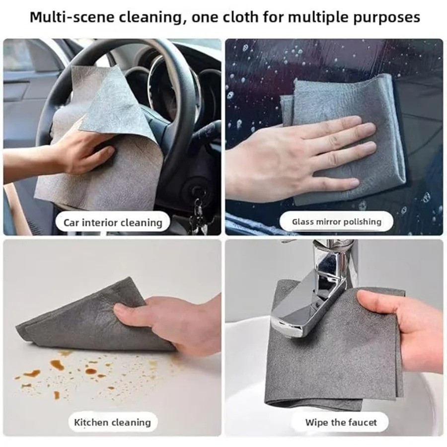5Pcs Thickened Magic Cleaning Cloth Streak Free Microfiber Cleaning Reusable Rag