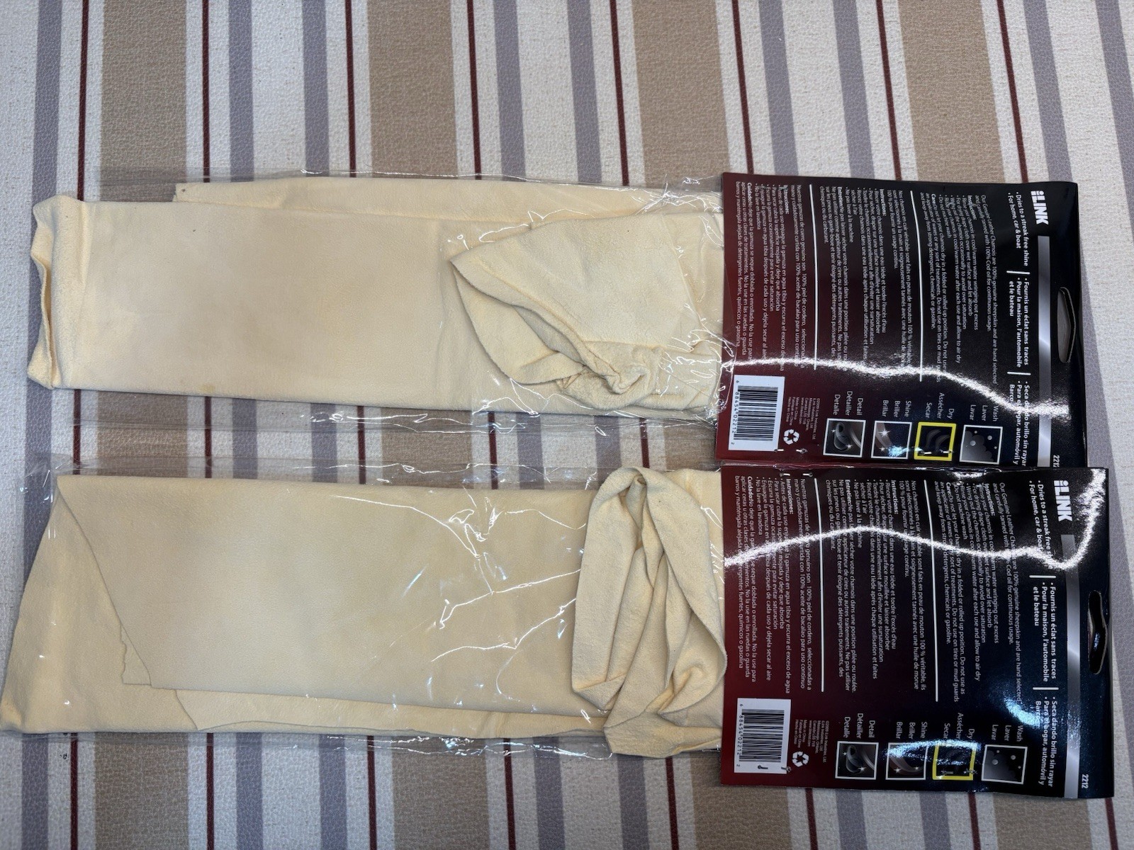 2PK iLink Genuine Leather Chamois 3 Sq Ft Sheepskin Car Drying Cloth Towel 2212