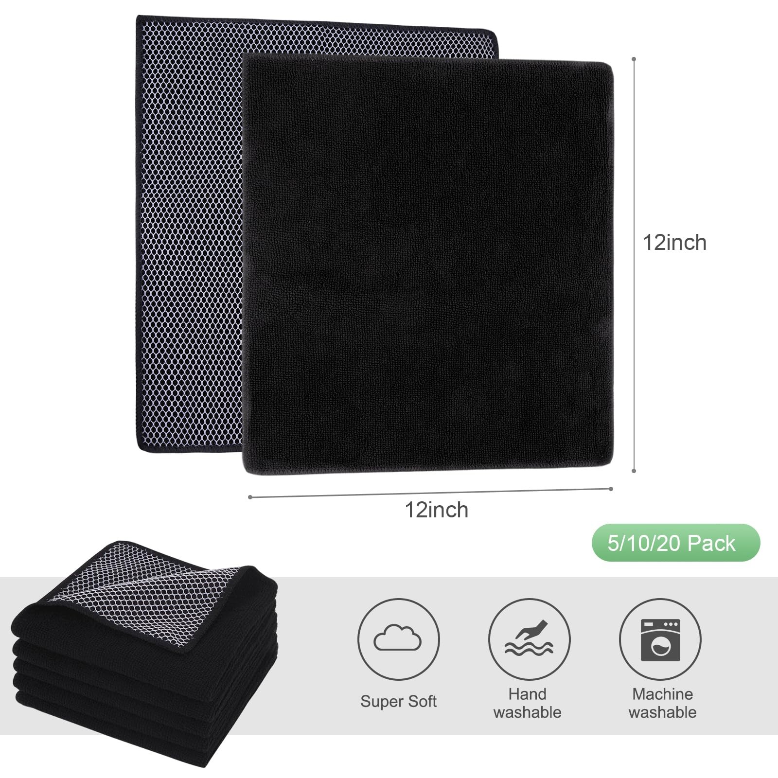 Microfiber Dish Cloth for Washing Dishes Dish Washing Rags Best Kitchen Washc…