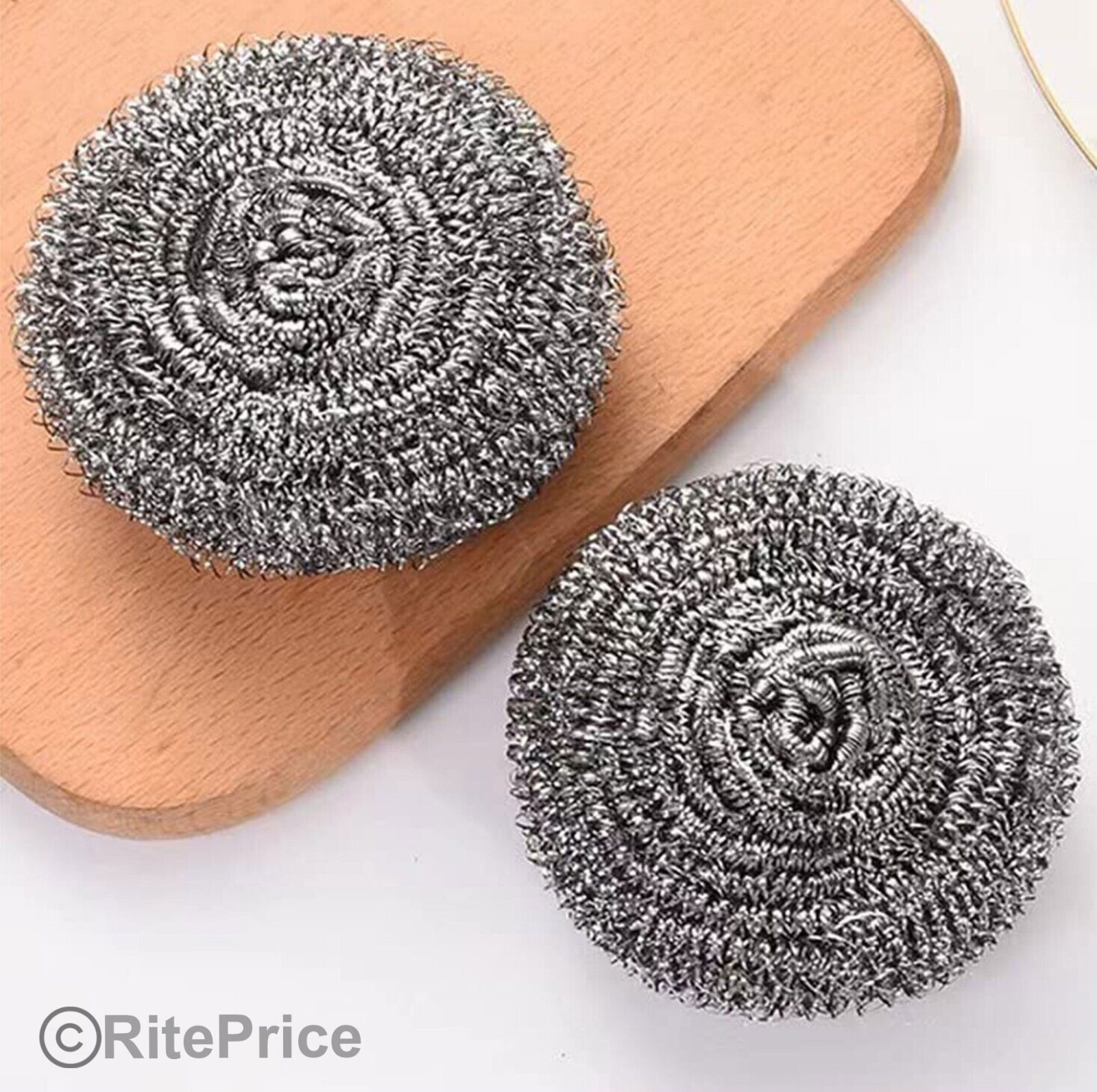 12PCS (2 Pack) Stainless Steel Sponges Scrubbing Scourer Pad For Kitchen – New