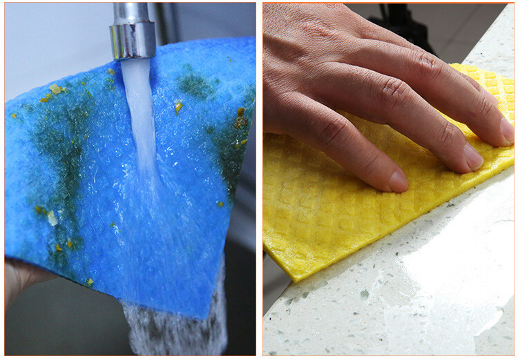 Reusable Cleaning Cellulose Sponge Cloths Absorbent Wipes Clean Kitchen Car Dish