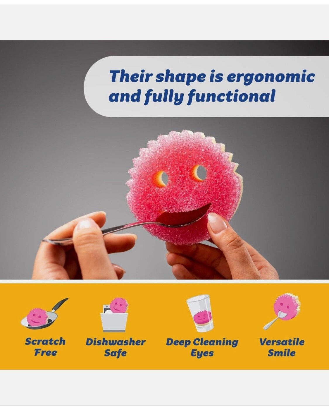 Scrub Mommy – Dual Sided Sponge with Soft Absorbent and Scratch- 3 Count