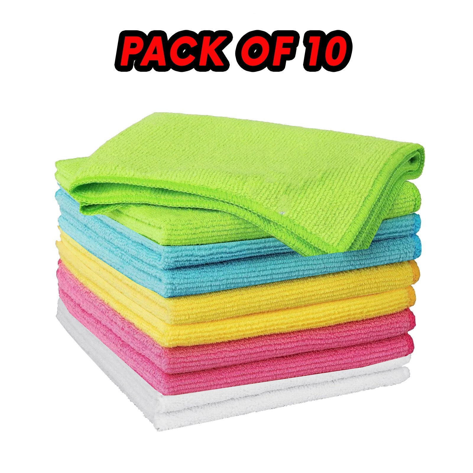 10 Packs Microfiber Cleaning Cloth No- Scratch Rag Car Polishing Details Towel
