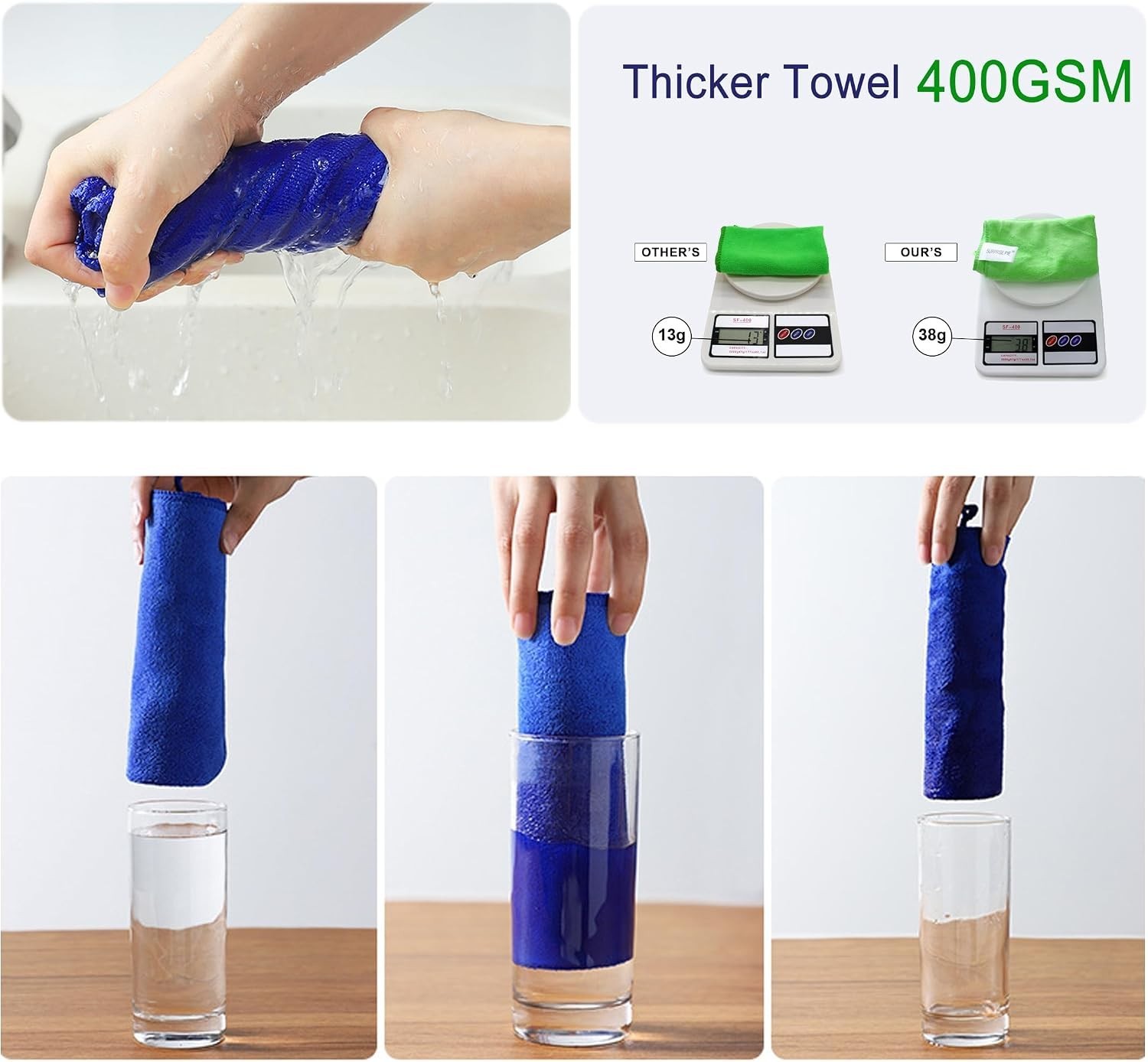 Multi-Colored Thick Microfiber Cleaning Cloth Set – Lint-Free & Durable, 6 Pack