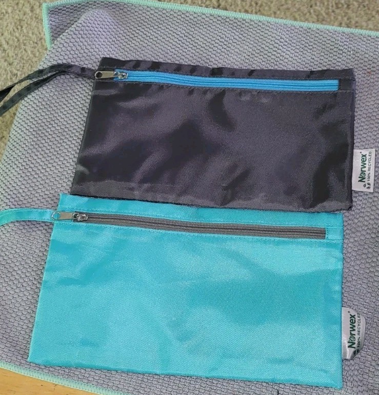 Lot NORWEX Grab-N-Go Wristlet Travel Pouch Mini Enviro Cloth Bag Dual Zipper