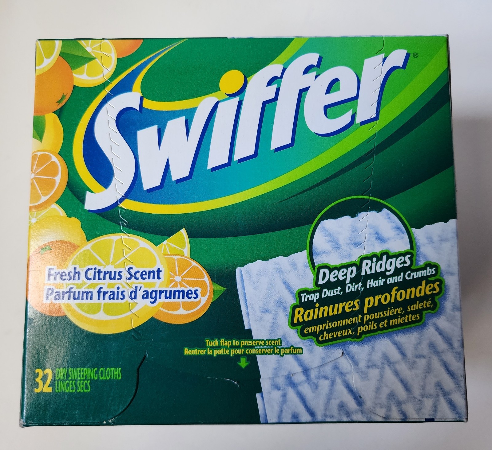Swifter Sweeper Fresh Citrus Scent Discontinued! Dry Sweeping Cloths Deep Ridge