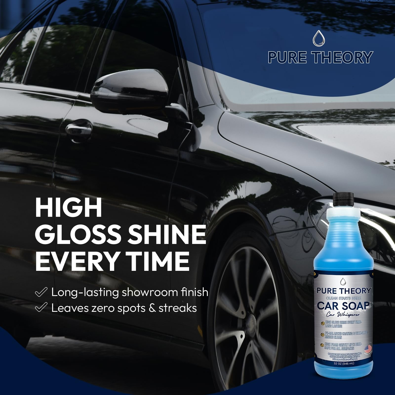 Pure Theory Car Whisperer – Premium Wash Soap 32 fl 32 Fl Oz (Pack of 1)