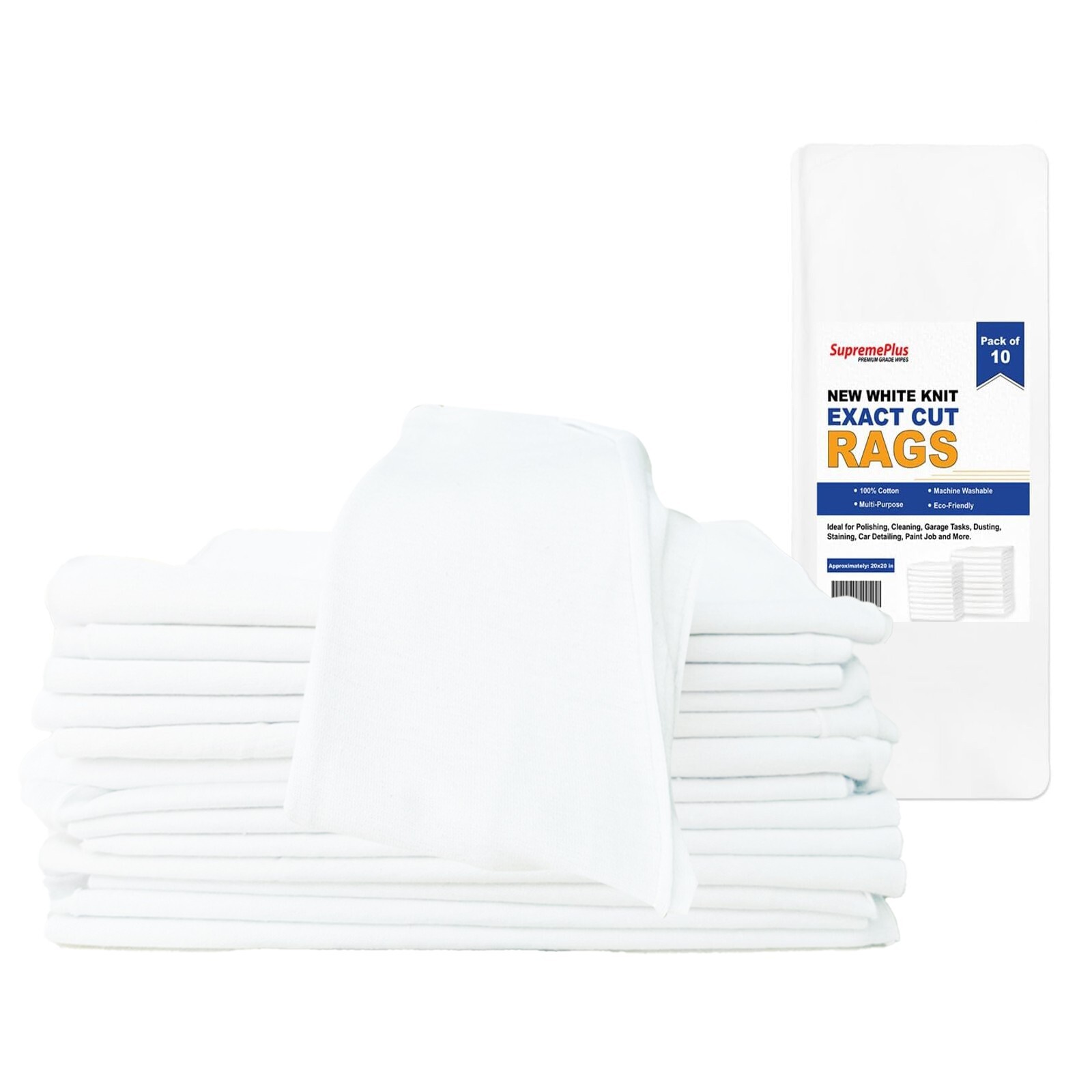 New White T-Shirt knit Rags 20×20″ | Bulk Knit Wipes – Exact Cut Cleaning Cloth