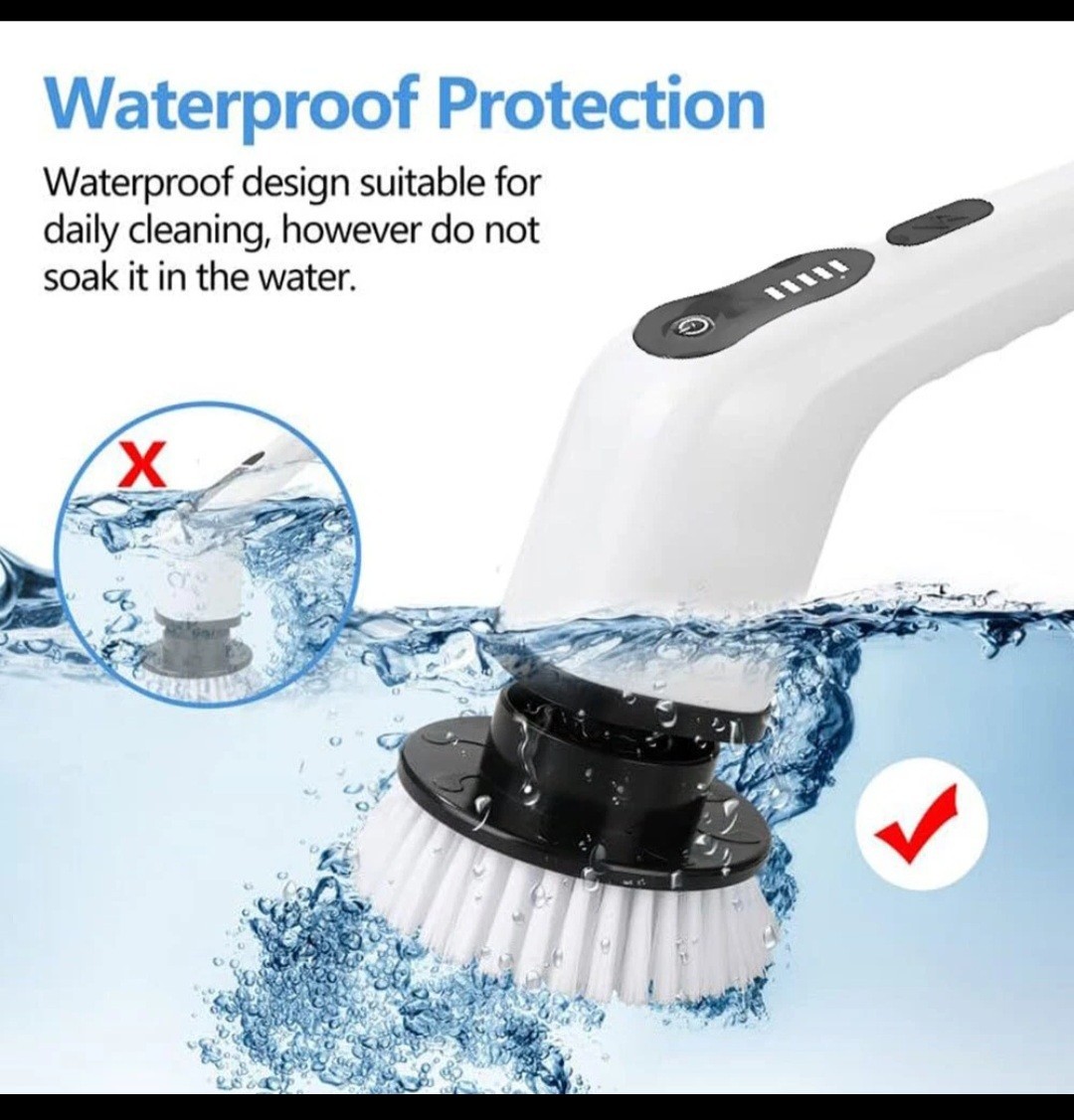 7 in 1 Electric Spin Scrubber, Cordless for Bathtub, Car, Floor, Glass, Stoves