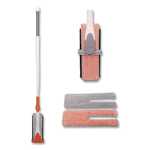 TidyUps 4-in-1 Squeegee Mop, 4.5 x 14.5 Microfiber Heads, 53″ Handle