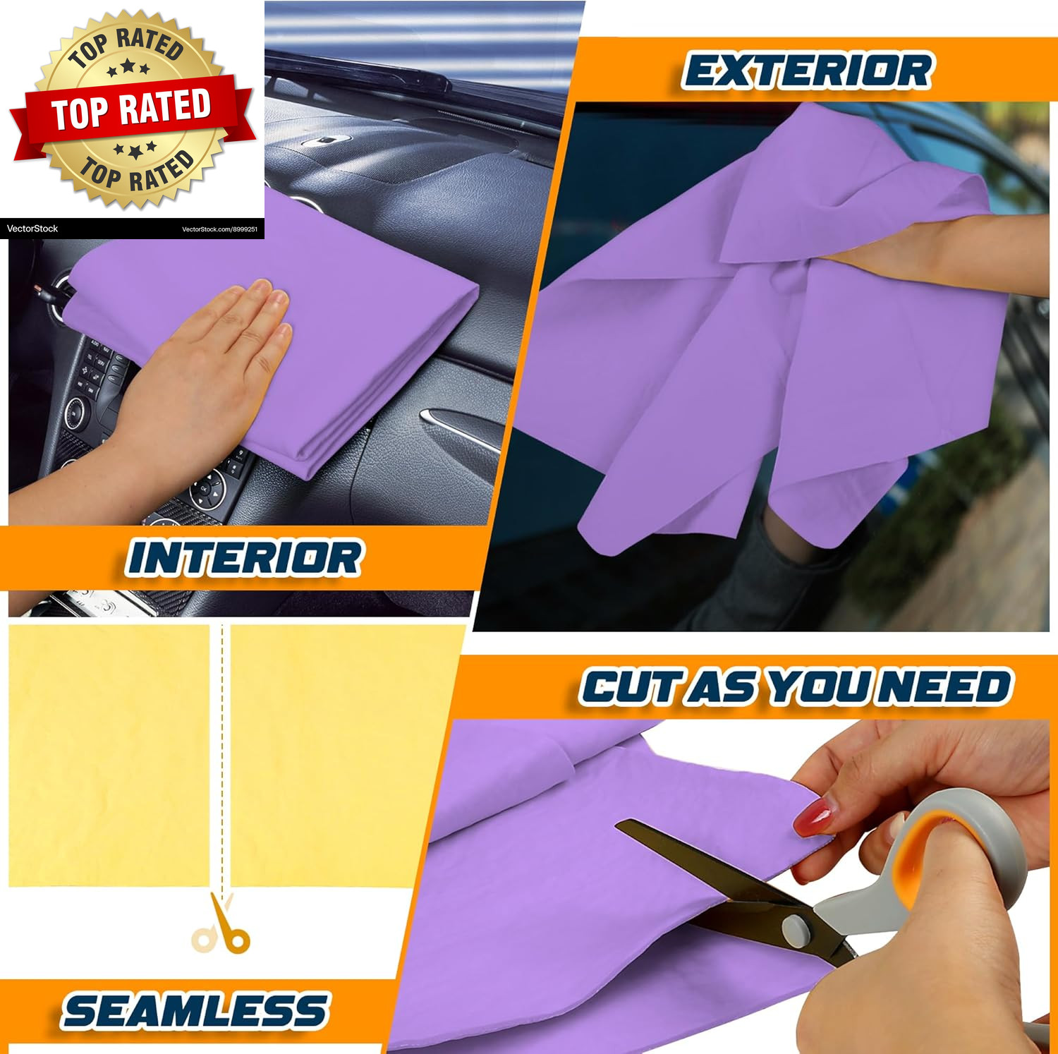 Premium Shammy Towel for Car, Super Absorbent 2 Pack 26″”X17″” Car Drying Towel