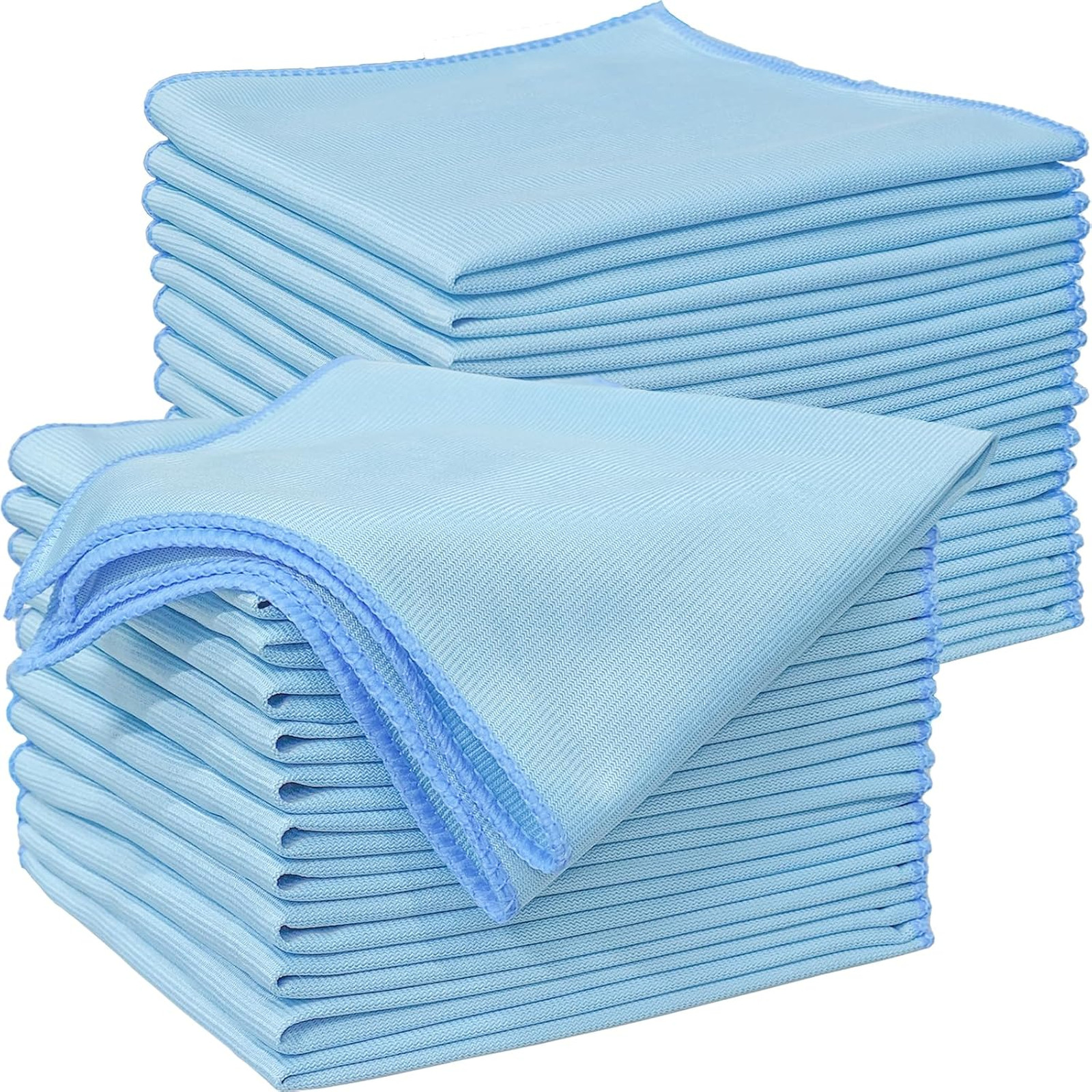24 Pack Microfiber Glass Cleaning Cloths, 16 Inch X 16 Inch, Streak-Free