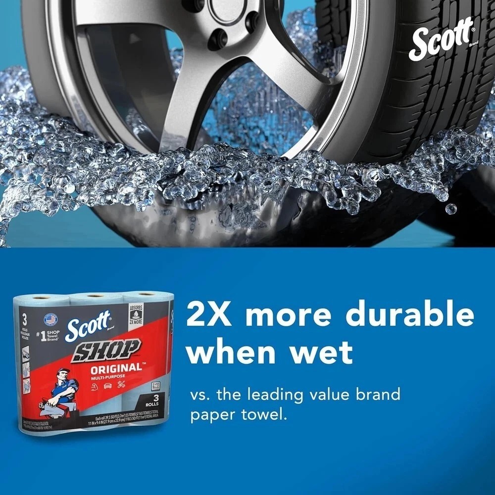 Scott Shop Towels Original Blue Shop Towels Multi-Purpose Automotive Maintenance