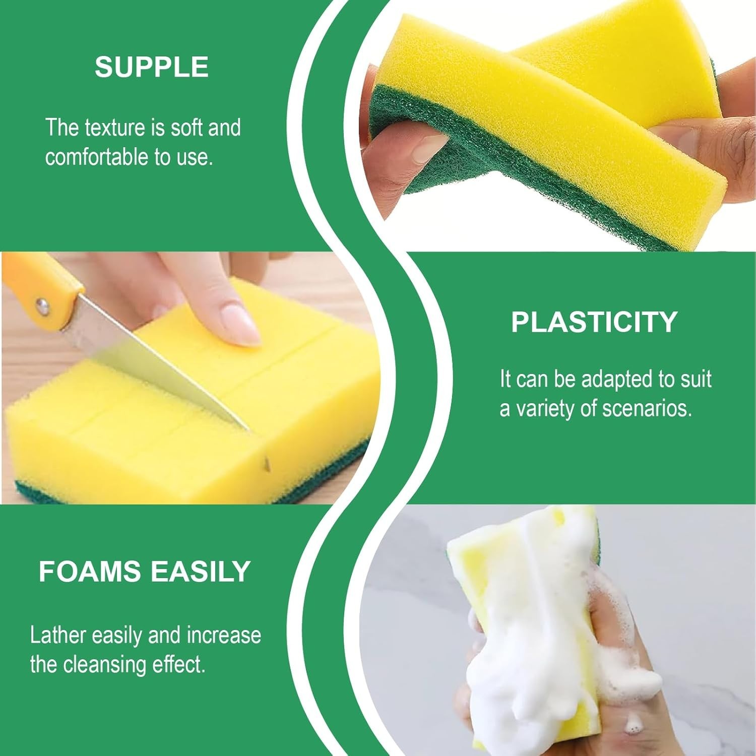 Eco-Friendly Dual-Sided Cleaning Sponges – 32 Pack for Effortless Dishwashing