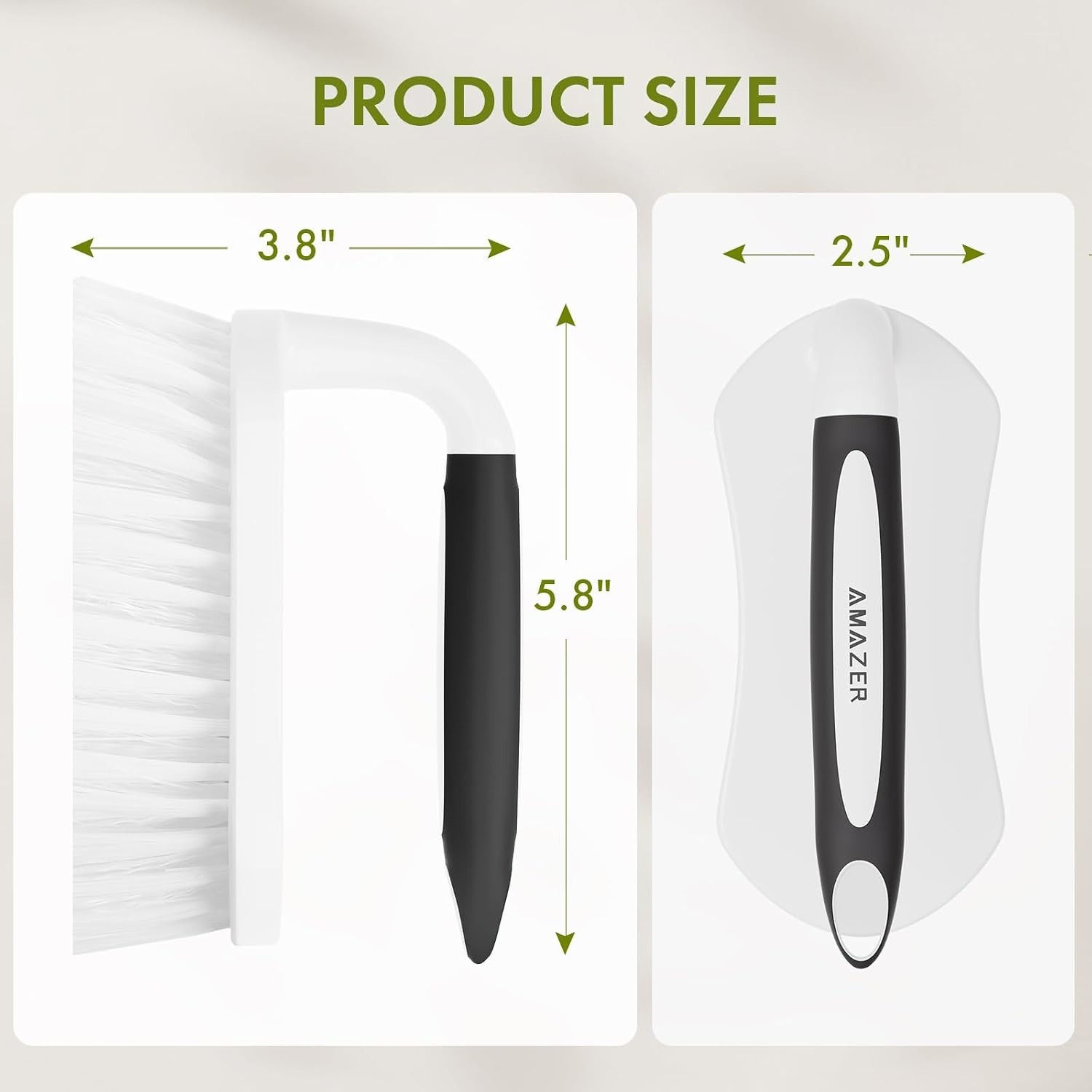 Scrub Brush for Cleaning Comfort Grip Shower Scrubber Stiff Bristles with Han…