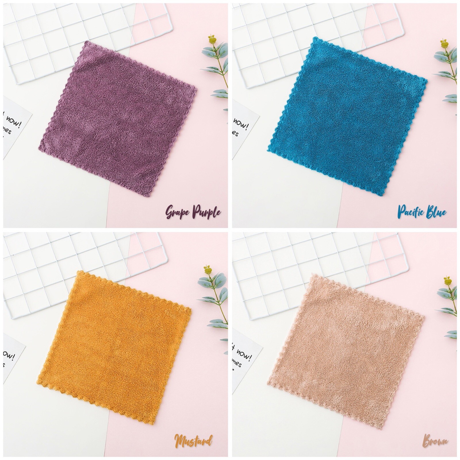 10 PACK Cute Color Washcloth Microfiber Cleaning Cloth 25x25CM Gift Idea Kitchen