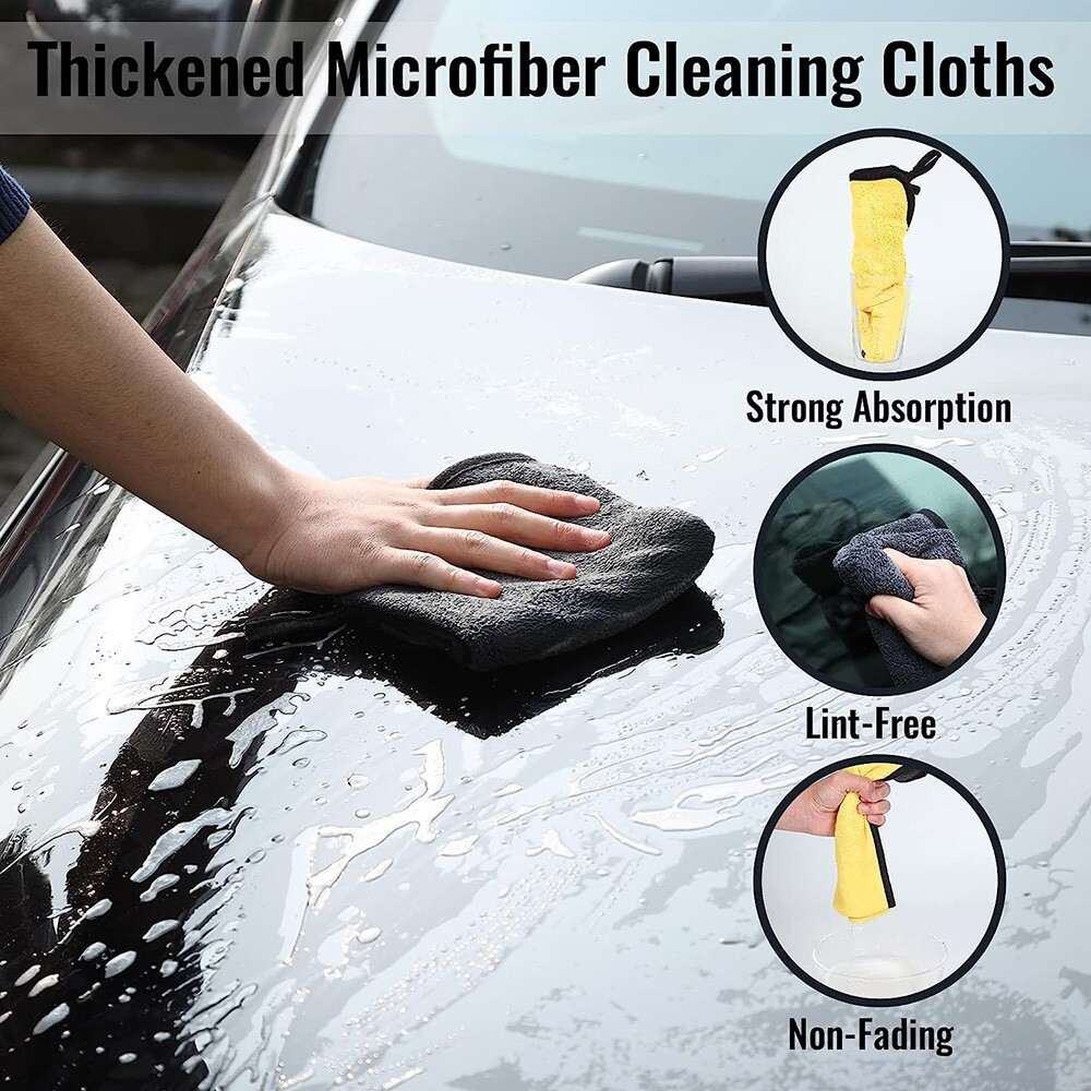 4x Microfiber Cleaning Cloth Extra Thick Rag Car Wash Polishing Detailing Towel