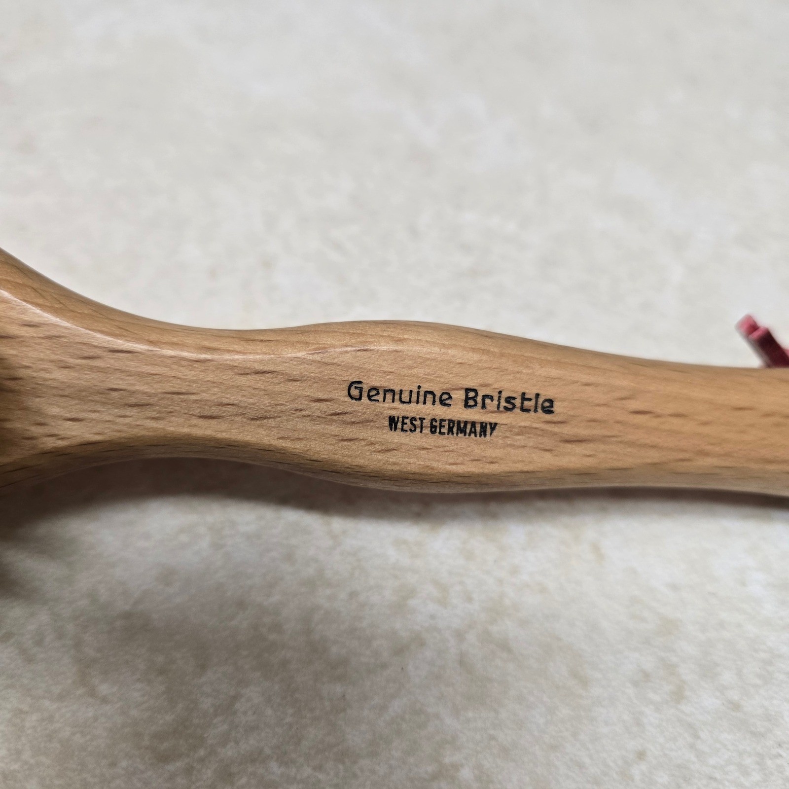 Vintage West Germany Genuine Bristle Wood Clothing Brush Long Handle Soft Brown