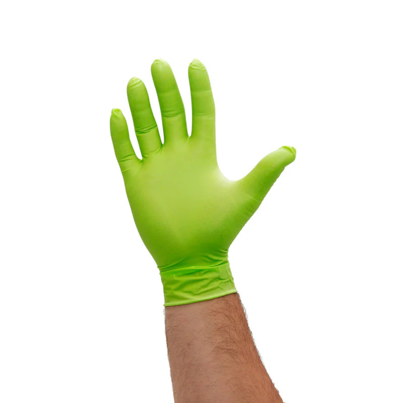 Flexzilla Disposable 6 Mil Heavy Duty Nitrile Glove 100 Pc, Powder Free Green