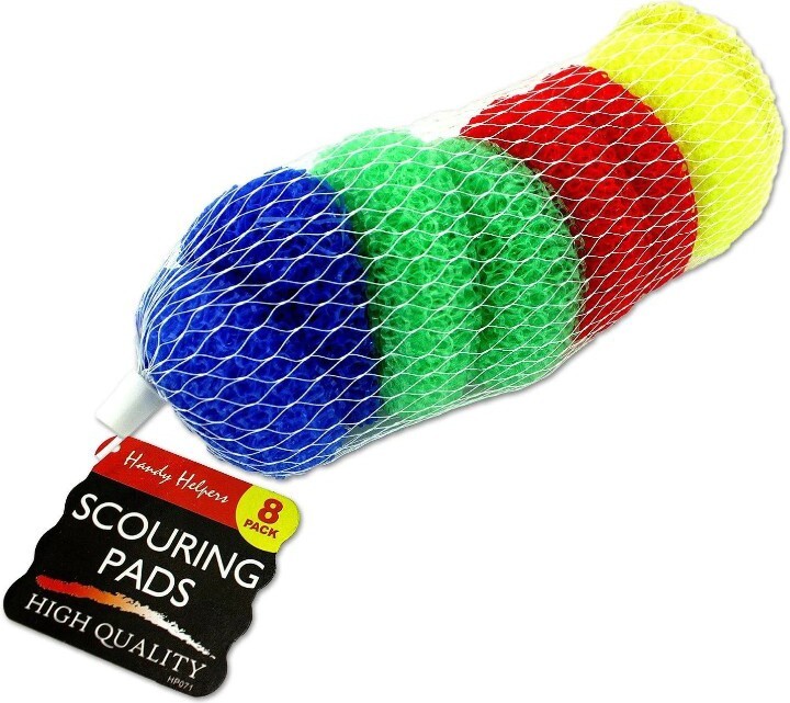 8PCS Scrubbing Pads Non Scratch Dish Scrubber Round Scouring Pad Assorted Color