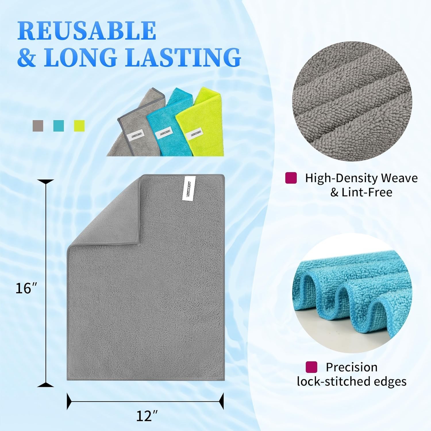 Ultra-Soft Microfiber Cleaning Towels – 48 Pack, Super Absorbent, Scratch Free