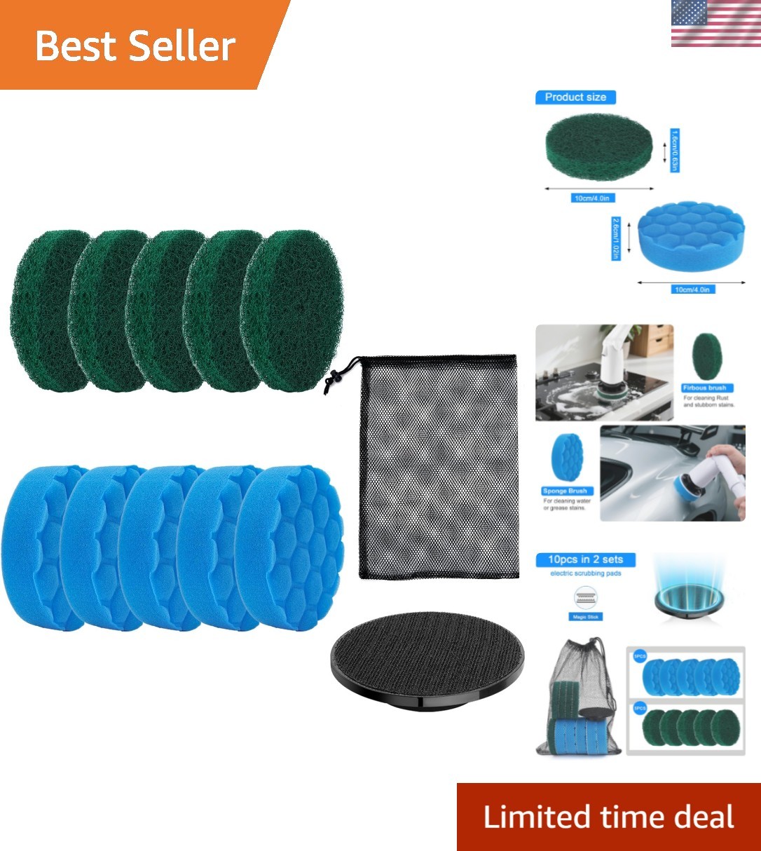 Electric Spin Scrubber Replacement Brush Heads Set, 10 Piece Replacement Brus…