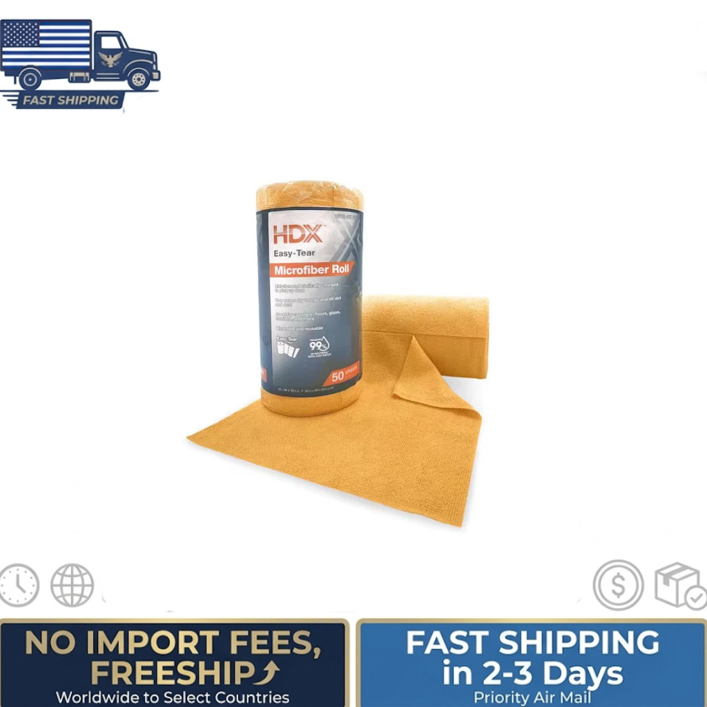 HDX Easy Tear Microfiber Cloth Roll 12 in. x 12 in. (50 Count)