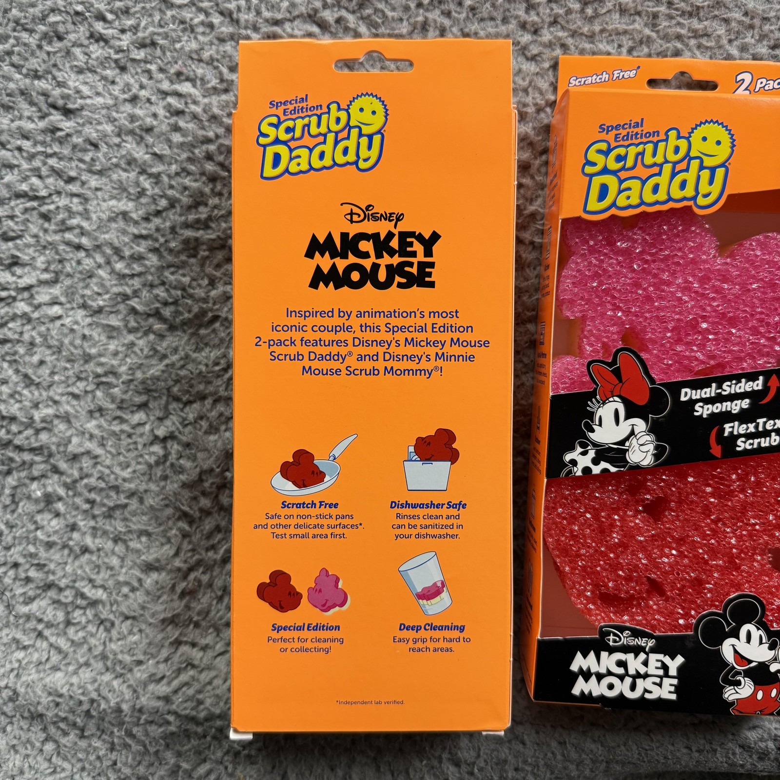 Lot of 2 Scrub Daddy Sponge 2 Pack Pink Disney Mickey Mouse Minnie Special Editi