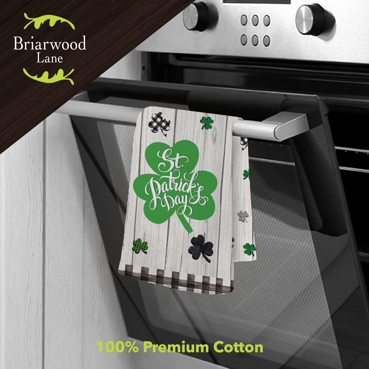 Briarwood Lane Checkered Shamrocks Cotton Hand Towel