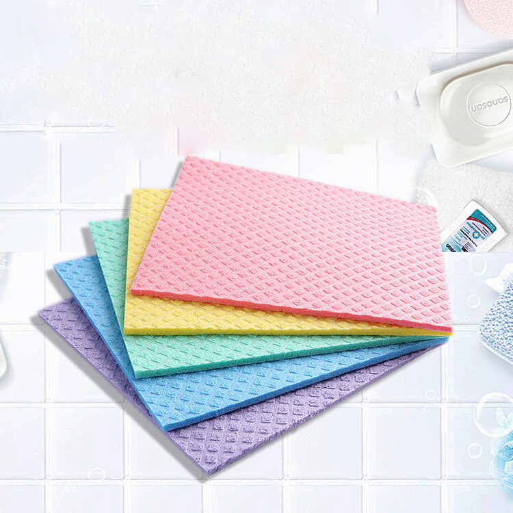 Reusable Cleaning Cellulose Sponge Cloths Absorbent Wipes Clean Kitchen Car Dish