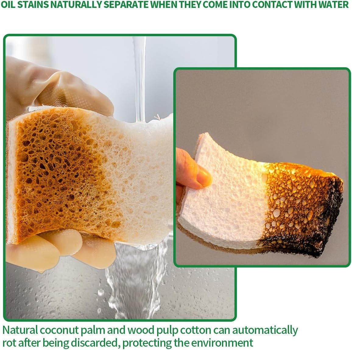 Sponges Kitchen Natural Dish Sponge Plant-Based Biodegradable Compostable
