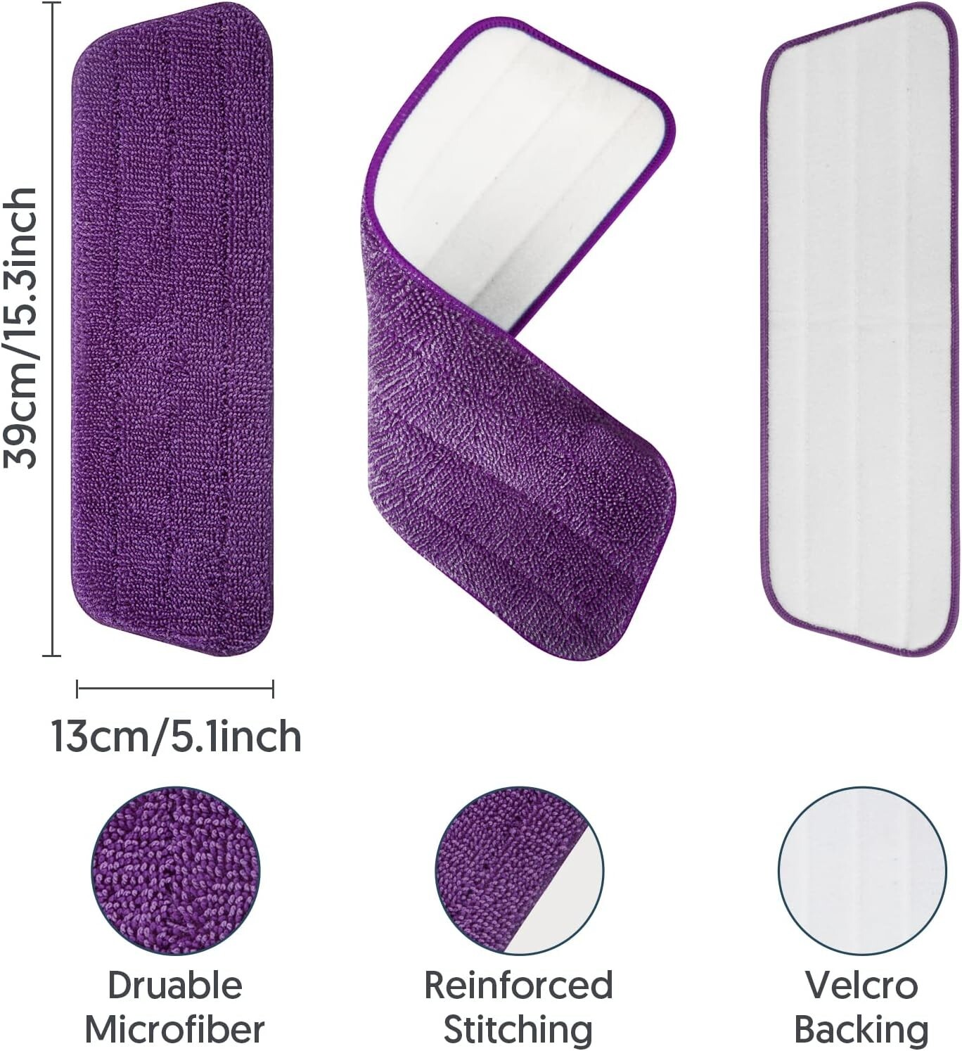 7 Pack Reusable Mop Pads for Swiffer PowerMop -MEXERRIS Multicolor PowerMop Pads
