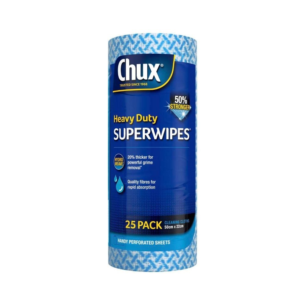 Chux Heavy Duty Superwipes 50cmx22cm Hydro Weave technology | 25 pack