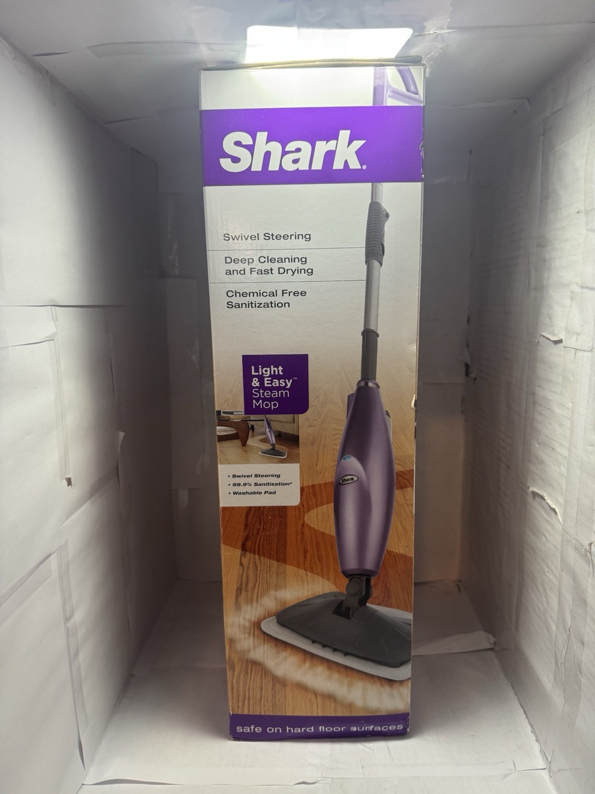 Shark Light & Easy Steam Mop Swivel Steering Purple Open Box New