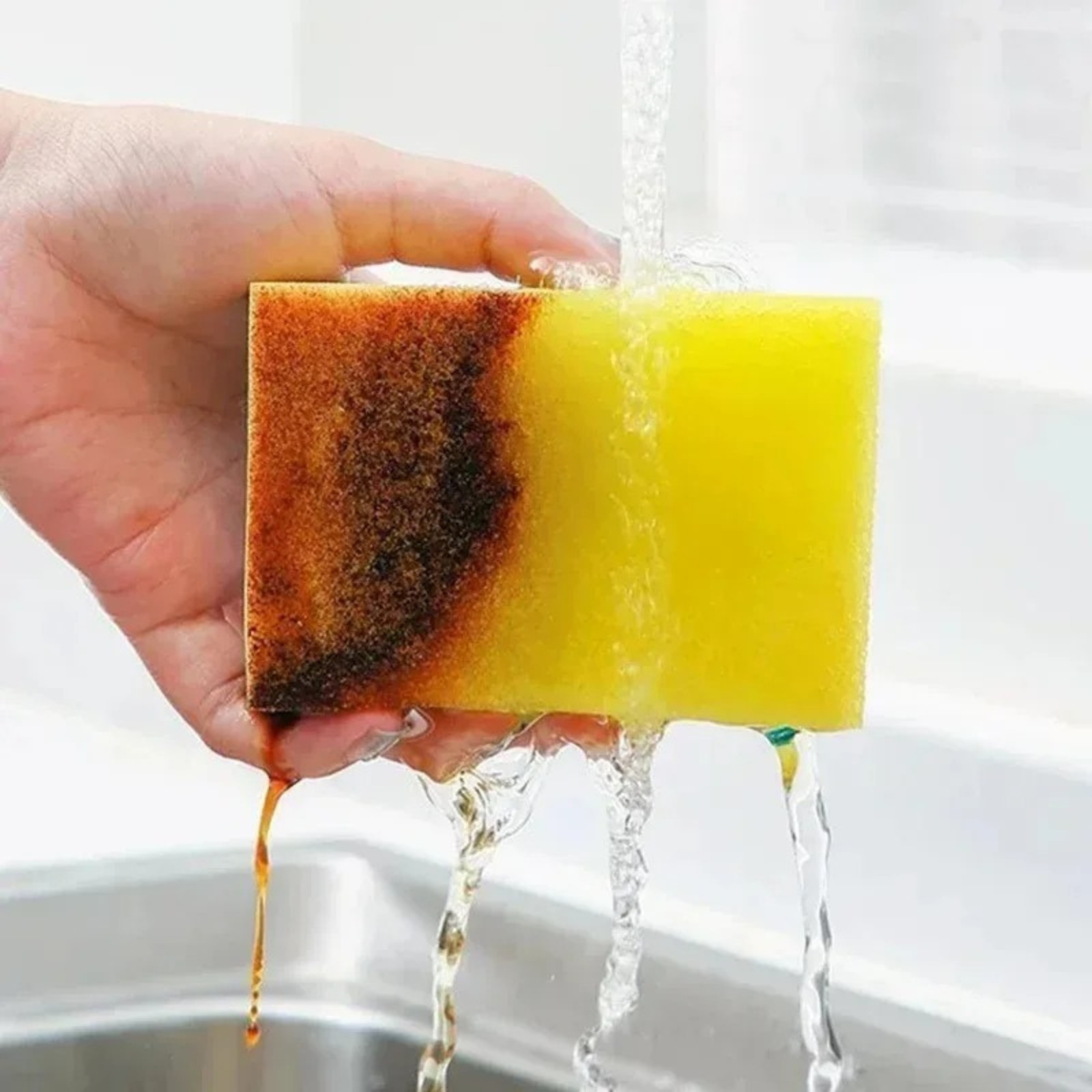 Reusable Double-Sided Cleaning Sponge Dishwashing Cleaning Wipe Household USA