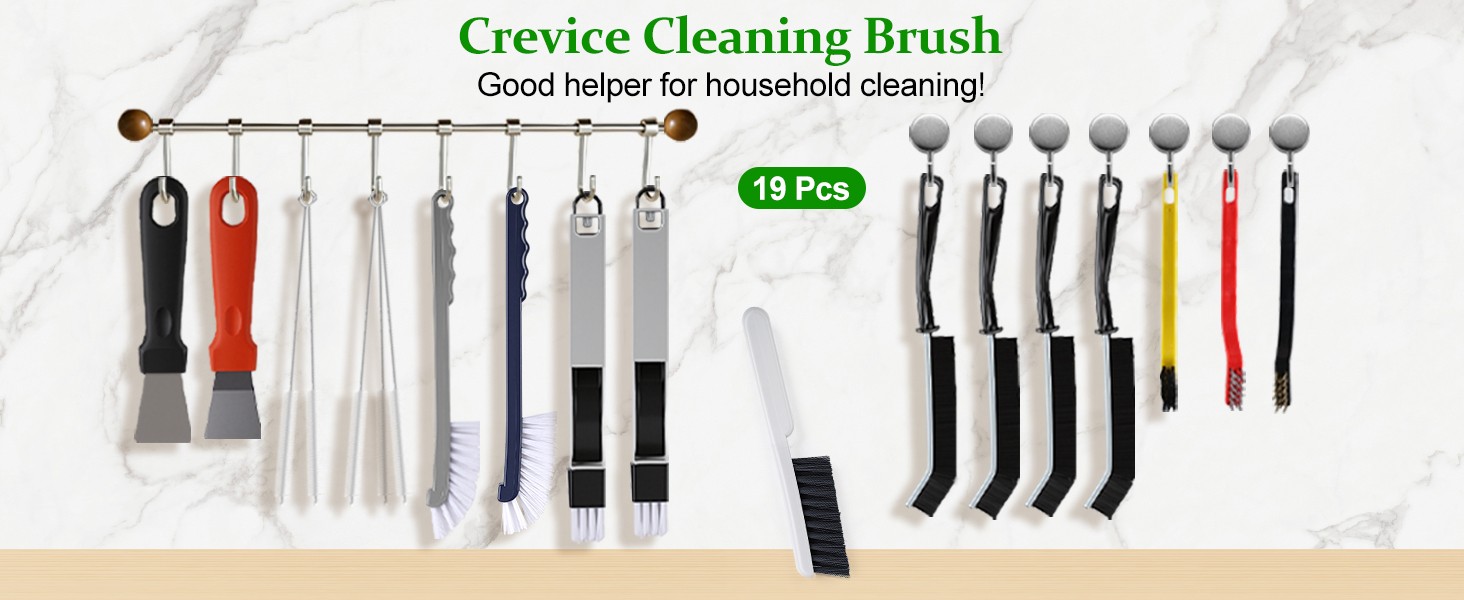 19Pcs Crevice Cleaning Brush,Cleaning Brushes,Window Track Cleaner,Crevice