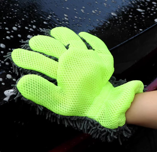 Soft Plush Wash Glove for Cars & Motorcycles & Bikes 1PCS Ambidextrous
