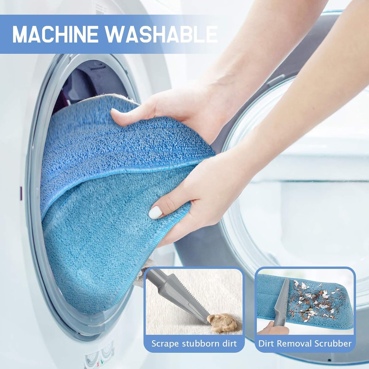 18″ Professional Microfiber Mop with Adjustable Stainless Steel Handle & 4 Pads