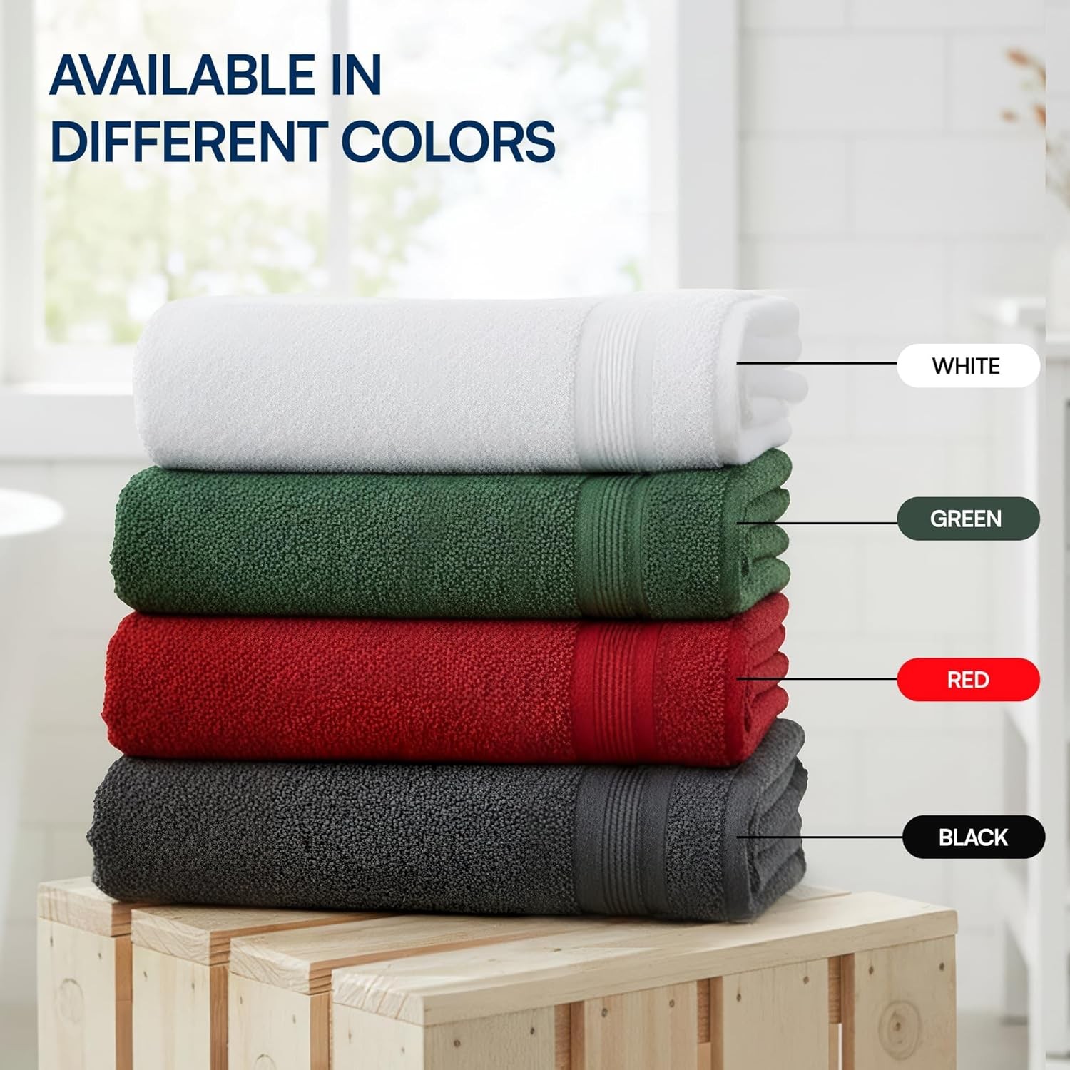 Premium 16×27 Inch White Hand Towel – 100% Cotton Zero Twist Towels | Absorbent,