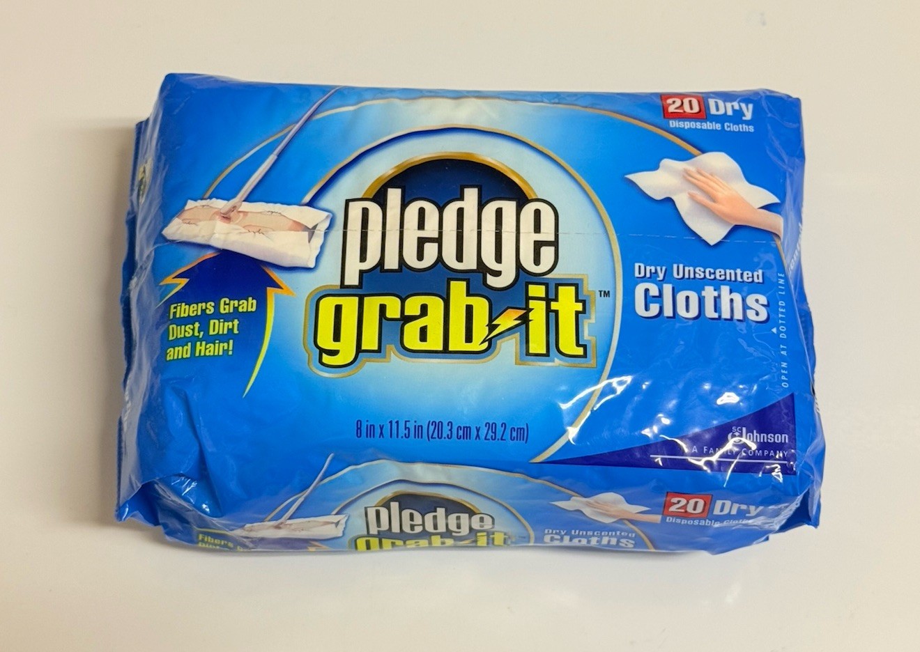Pledge Grab It Refills 20 Dry Disposable Cloths Unscented Sealed Dusting