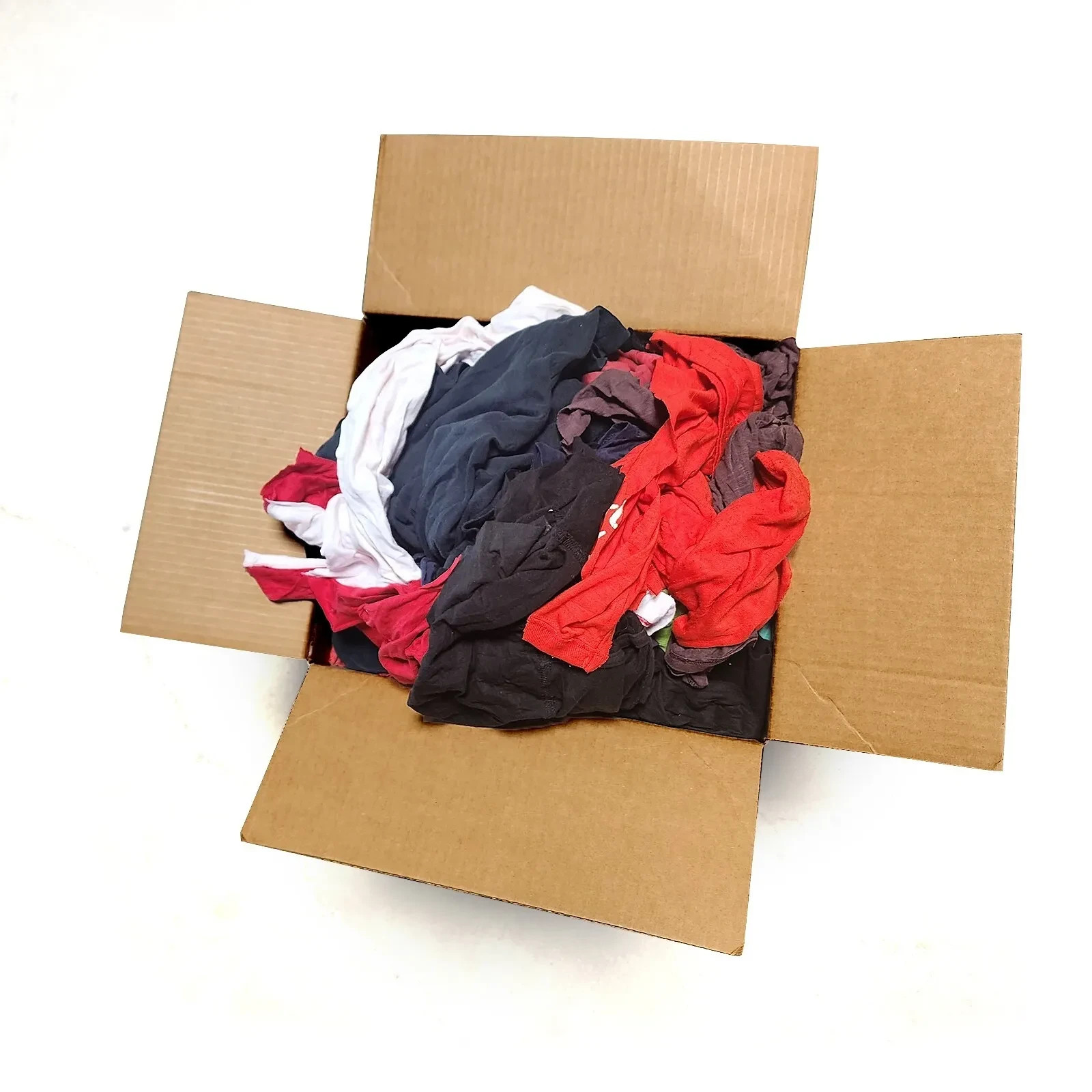 Color Knit Rags – Bulk Uncut T-Shirt Cotton Cleaning Wipers for Multipurpose Use