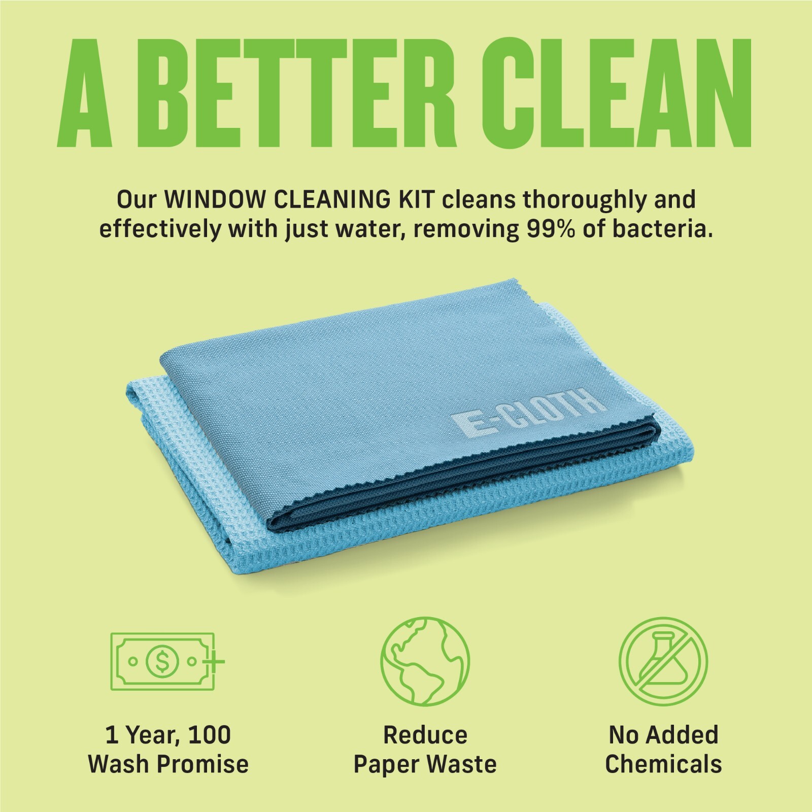 E-Cloth Window Cleaning Kit Premium Microfiber Glass and Window Cleaner