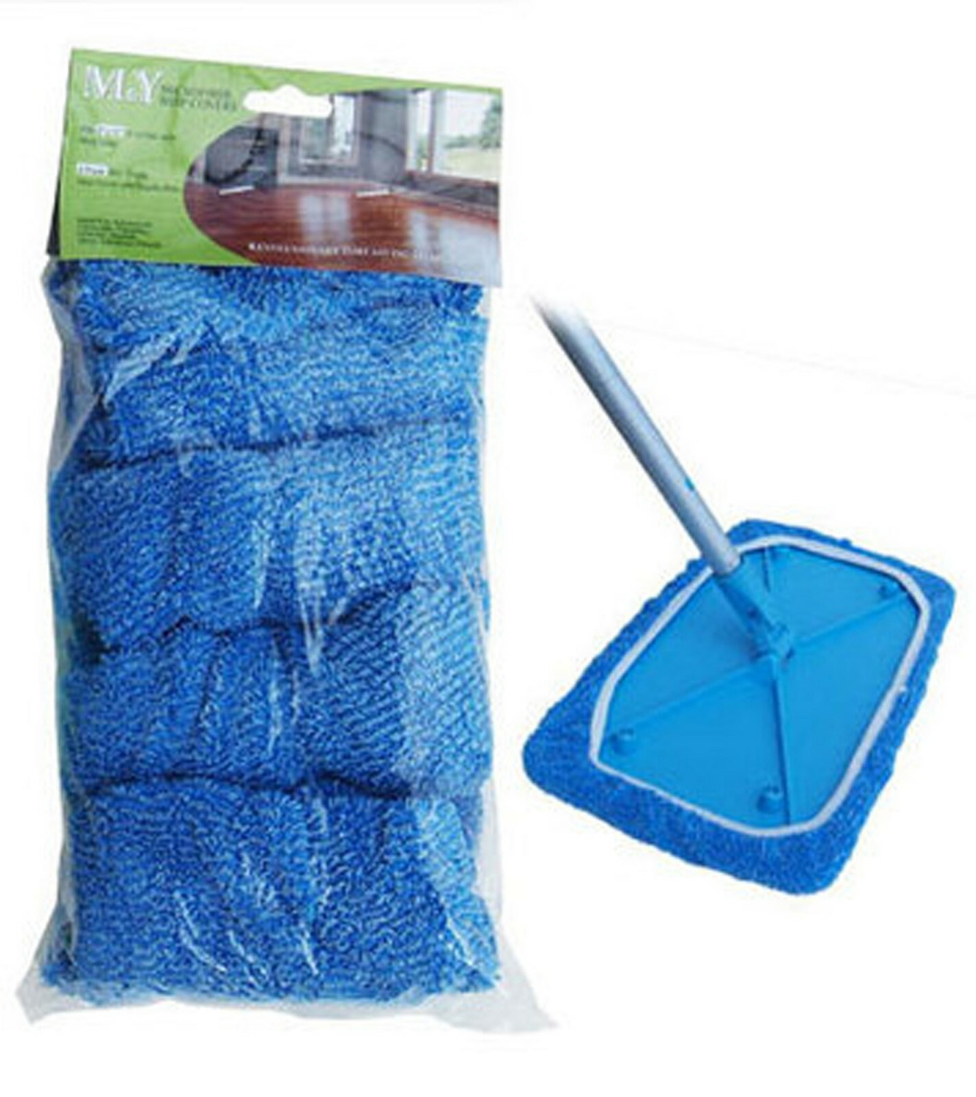 New Microfiber Mop Kit (8″x15″) Swivel Mop Base with 4 Covers Free Shipping!