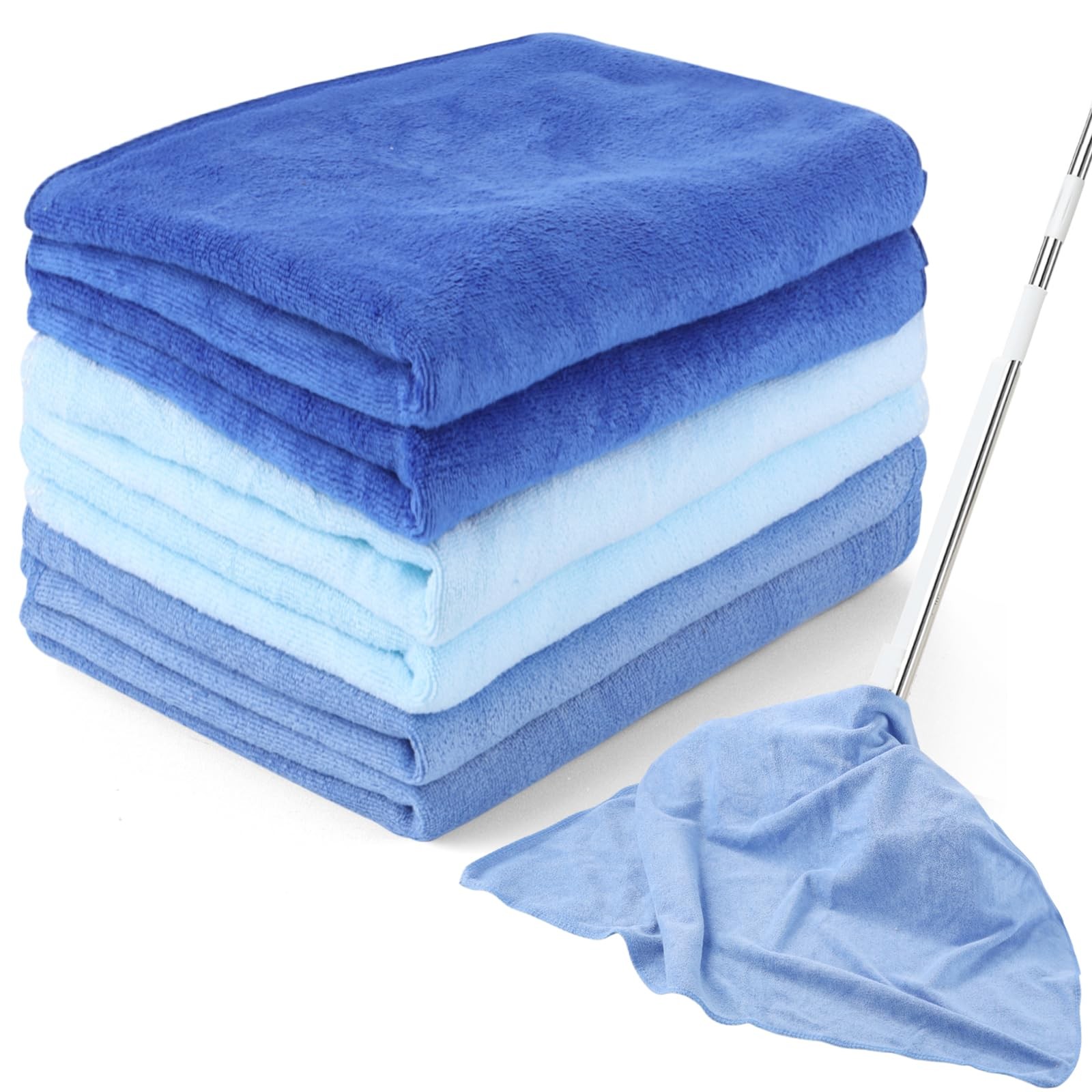 6 Pack Extra Large Microfiber Cleaning Cloths 20″x30″, Lint-Free Reusable Tow…