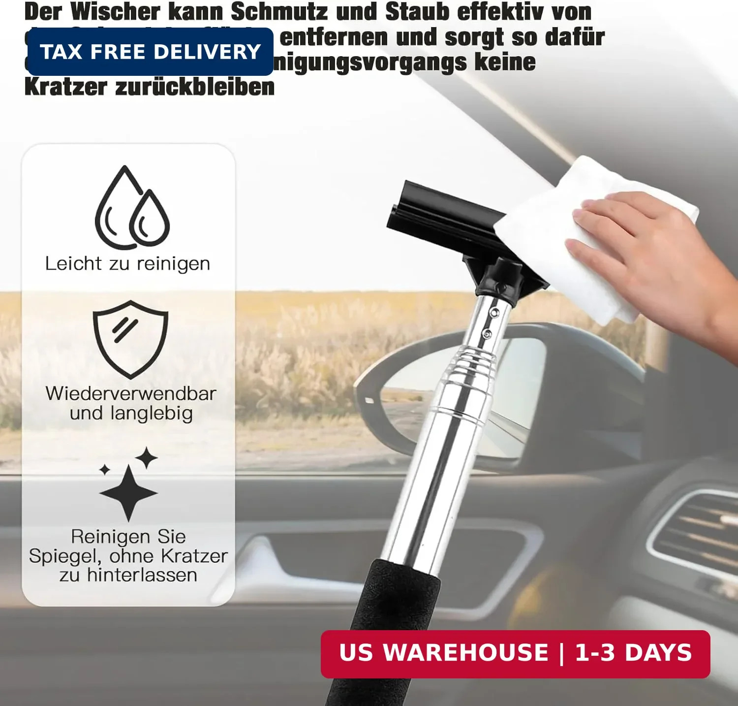 Mini Silicone Window Squeegee for Car Windshield Mirror Shower Glass Cleaning
