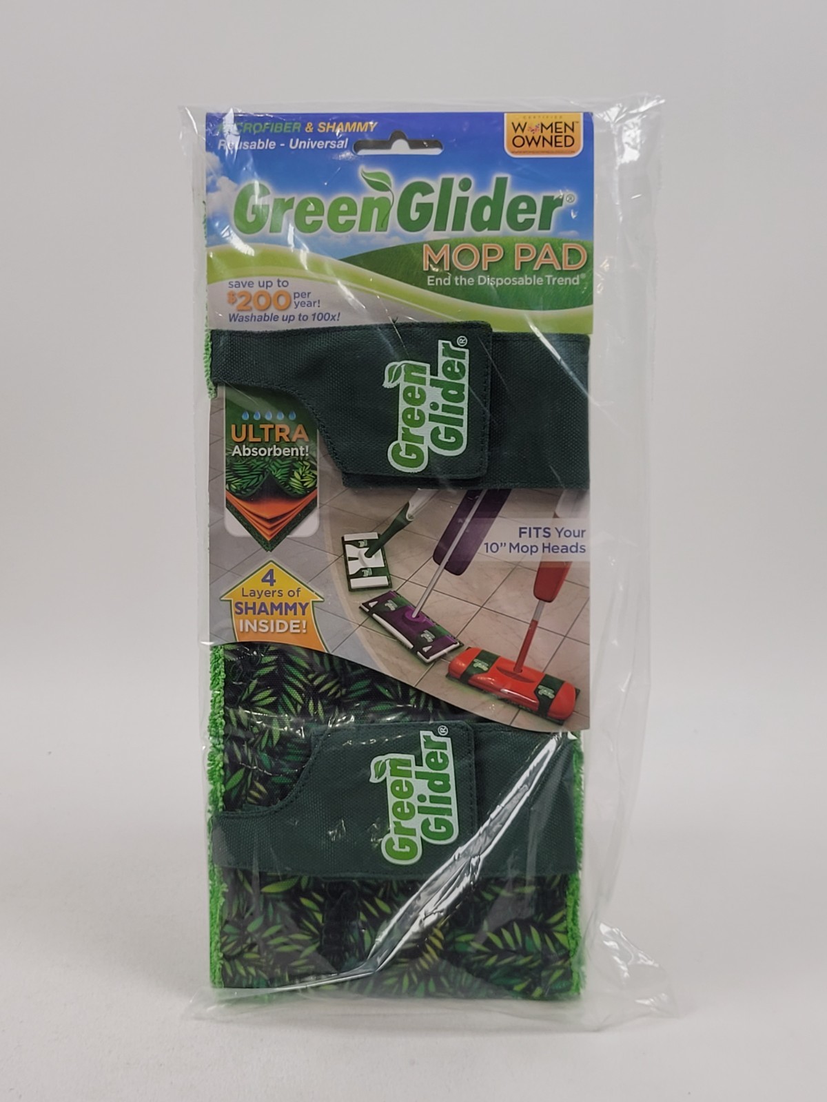 Green Glider Reusable Washable Mop Pad for Swiffer Wet Jet Swiffer Sweeper- NEW