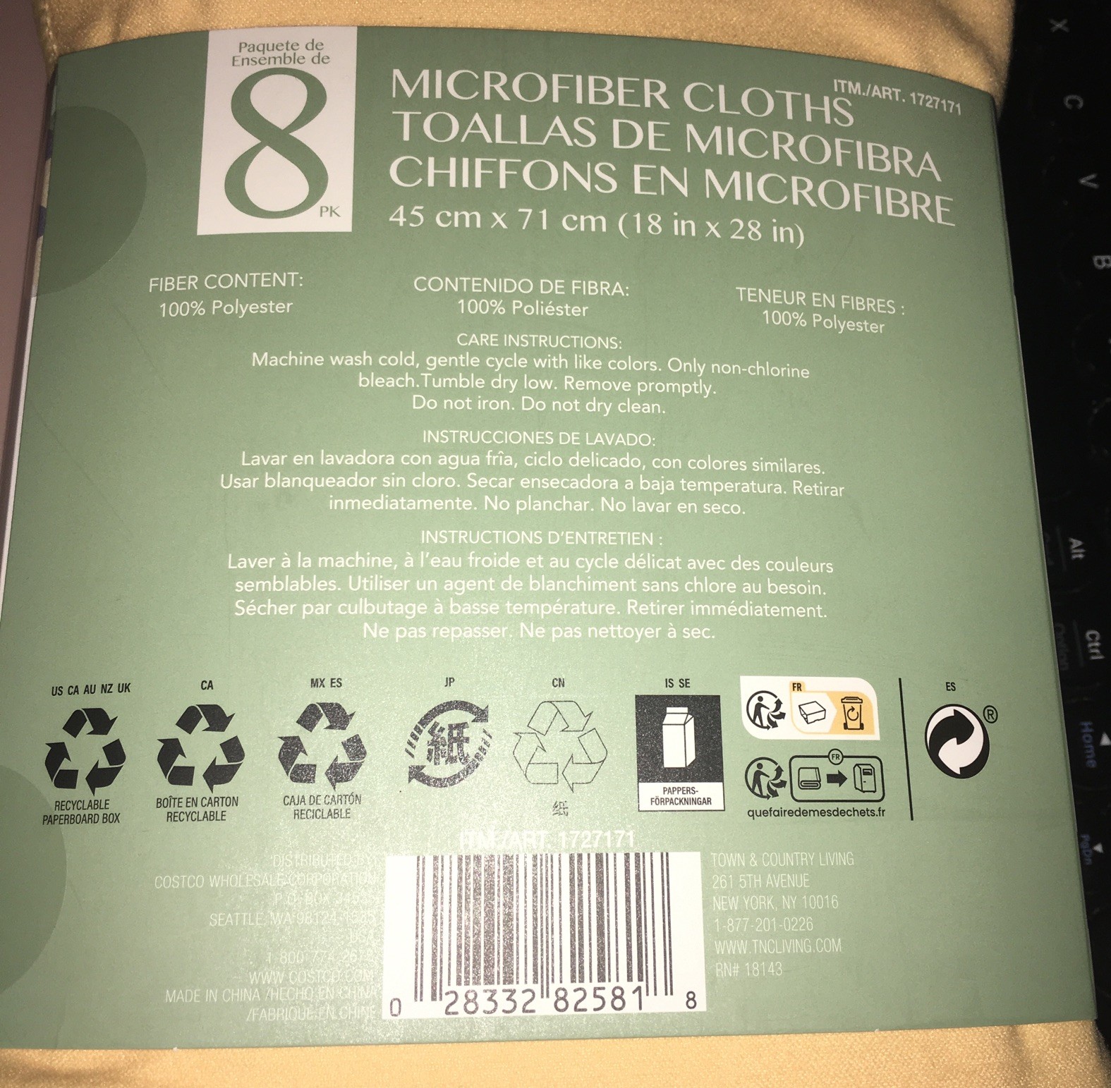8 Microfiber Cleaning Cloths MultiUse Colors Glass Utility Wood Steel 18″ x 28″