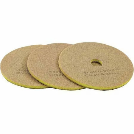 Scotch-Brite 09544 Scrubbing Pad, 17 In Dia, Brown/Yellow, Pk5