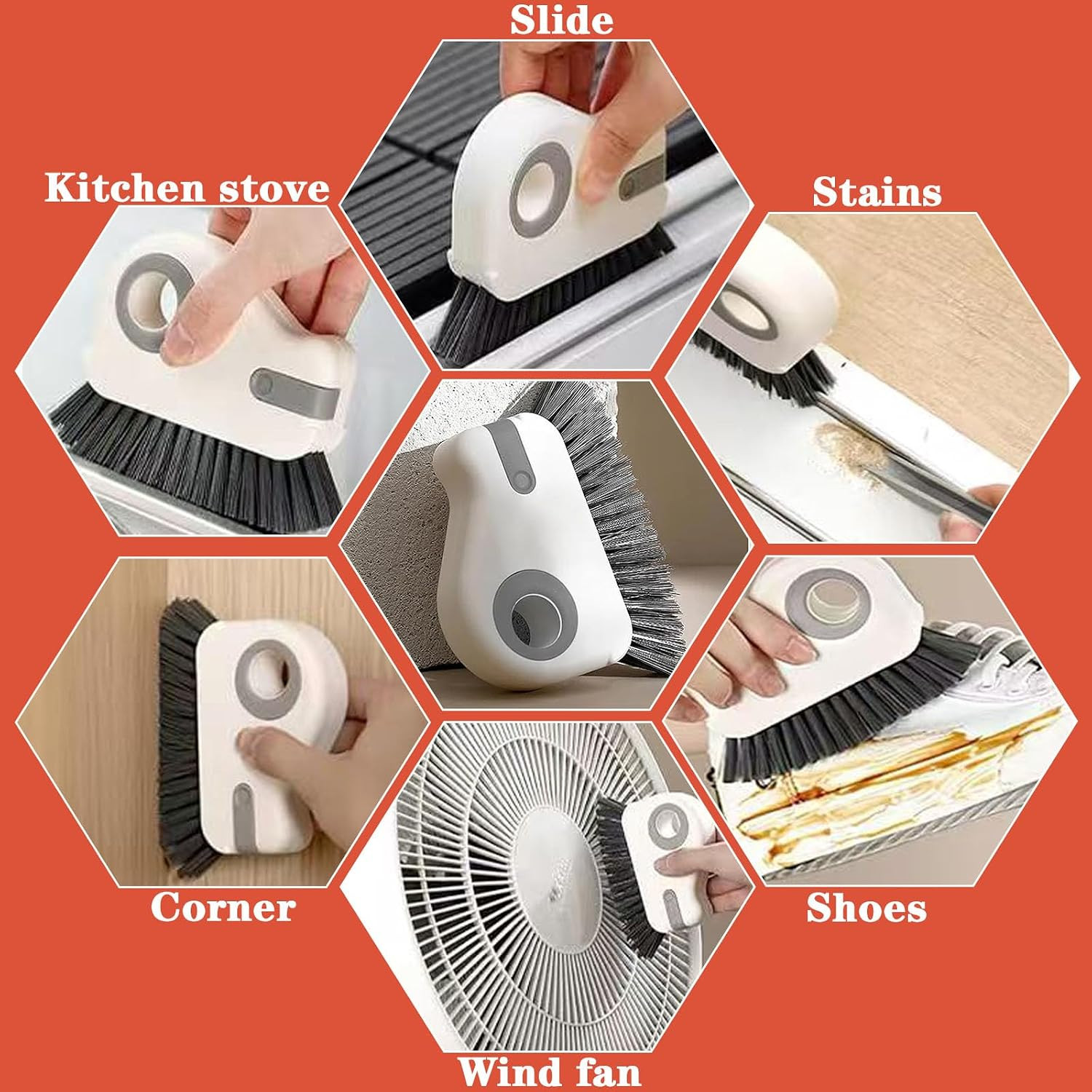 2 in 1 Groove Cleaning Brush,New Window Track Cleaning Tools Multifunction Grout