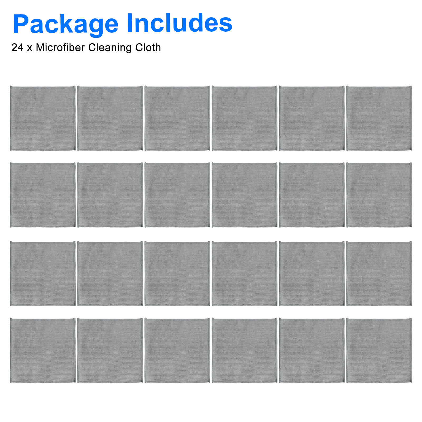 24Pcs Microfiber Cleaning Cloth 25cmx25cm Reusable Towels for Car Kitchen Glass